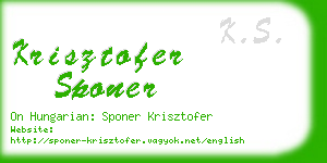 krisztofer sponer business card